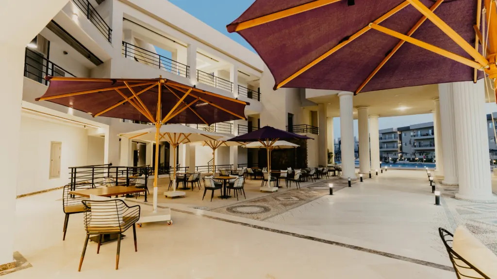 Café terrace at Panorama View resort, Sahl Hasheesh
