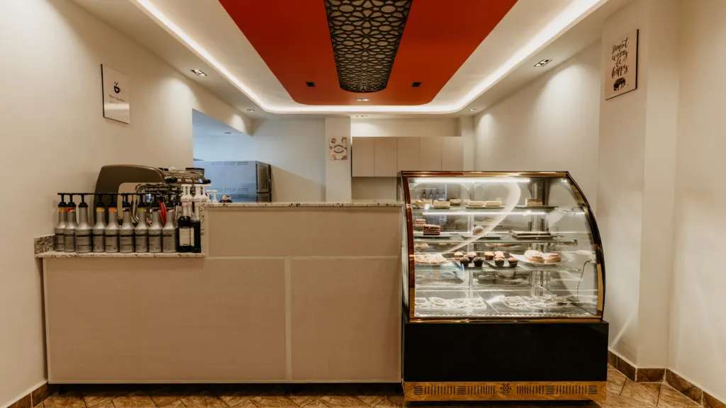 Café counter at Panorama View resort, Sahl Hasheesh